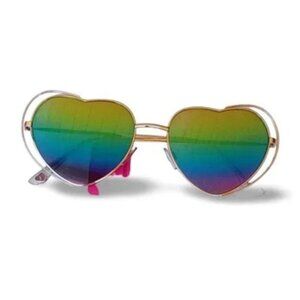🌈💖BETSEY JOHNSON Rainbow Heart Sunglasses NWT $99 MSRP Festival Y2K